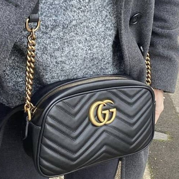 Gucci Handbags - 💎✨BEAUTIFUL✨💎 Authentic Gucci GG Shoulder Bag Calfskin Leather Black